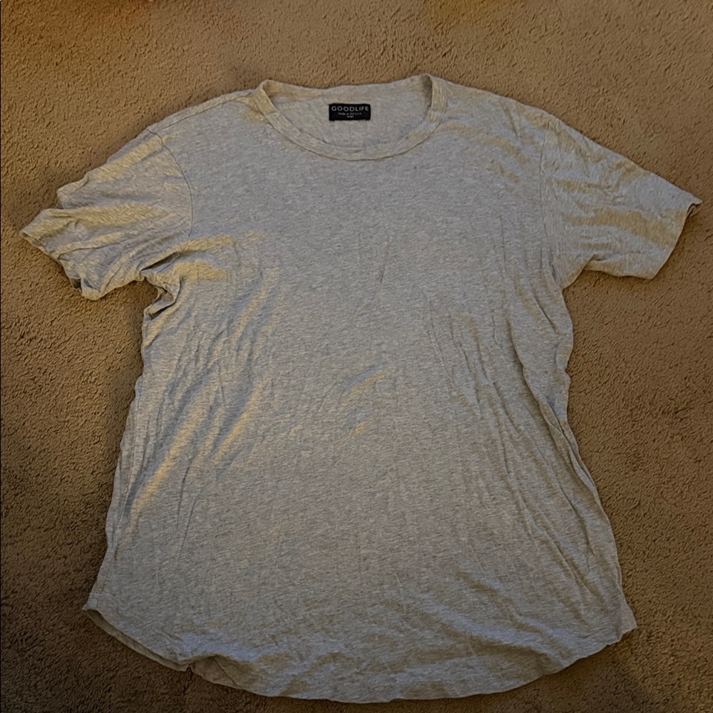 Goodlife Men's Light Gray Scallop Crew